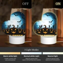Love Acrylic Night Light, A Group Of Pumpkins With Faces On Them Are Shown In Front Of A Full Moon. 4 Love Acrylic Night Light, A Group Of Pumpkins With Faces On Them Are Shown In Front Of A Full Moon. -Pattern Night Light 909470a8854f17491a16b62ee4f2db5ef63fb62a