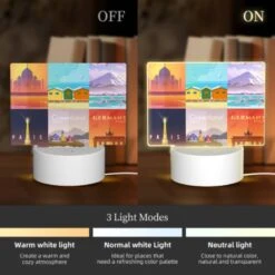 Rectangular Acrylic Night Light, A Collection Of Posters Featuring Various Countries. 4 Rectangular Acrylic Night Light, A Collection Of Posters Featuring Various Countries. -Pattern Night Light 90b53dc16941180401dda1938b587d4b7d11bedc