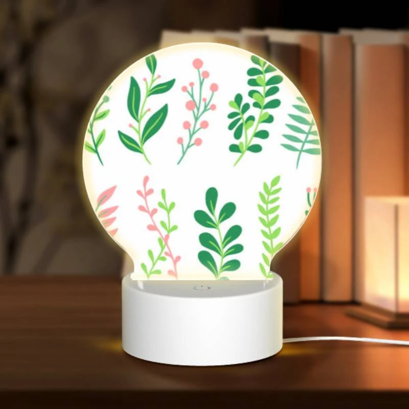 Round Acrylic Night Light, A collection of six different plants Round Acrylic Night Light, A Collection Of Six Different Plants -Pattern Night Light 9107f07f3727fb702a916b80955af4126138991a