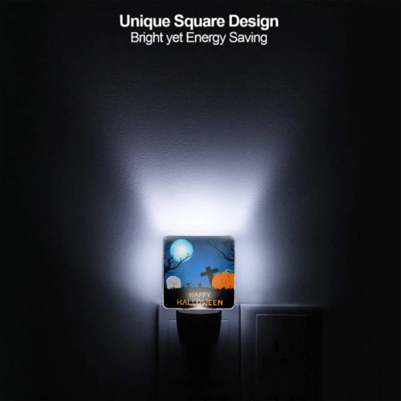 Night Light Set of 2, A Halloween scene with a moon Night Light Set Of 2, A Halloween Scene With A Moon -Pattern Night Light 913f340f8d4c86a3582b1baf5725fe4606ec5d43