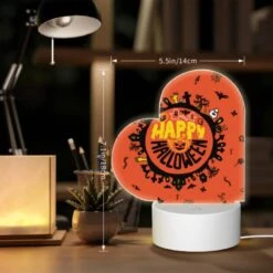 Love Acrylic Night Light, A Round Orange Sign With A Happy Halloween Message. 7 Love Acrylic Night Light, A Round Orange Sign With A Happy Halloween Message. -Pattern Night Light 918d974bf7f4d541ac2e1cdef6cfc405d86ee341