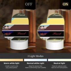 Love Acrylic Night Light, A Series Of Four Pictures Of A Beach With The Word "Travel" Written In Each. -Pattern Night Light 91ae135ccfb336329fe938f7fdc057ad3bed3c2f