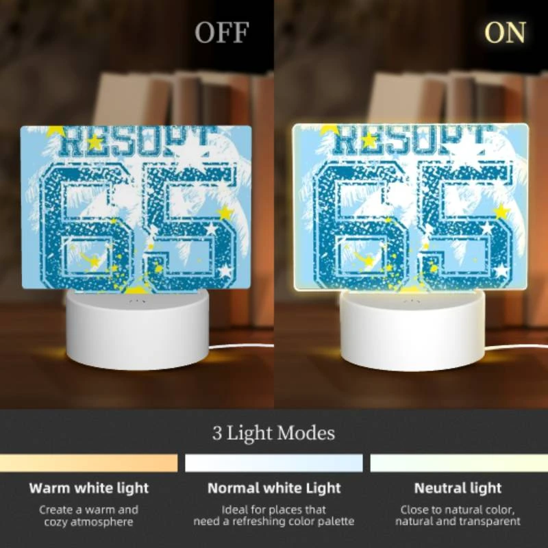 Rectangular Acrylic Night Light, A blue and yellow shirt with the number 66 on it. Rectangular Acrylic Night Light, A Blue And Yellow Shirt With The Number 66 On It. -Pattern Night Light 91d83c10ac0067042a78efcf3a26abe5997aaccc