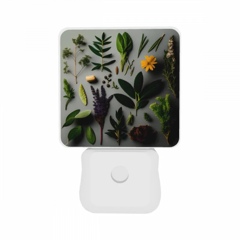 Night Light Set of 2, A collection of various plants and herbs. Night Light Set Of 2, A Collection Of Various Plants And Herbs. -Pattern Night Light 9395dd76e195ae12bd1989a0532f9c73025461f7