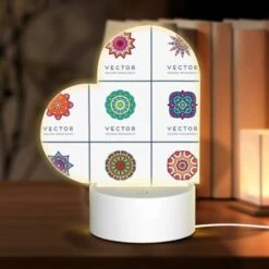 Love Acrylic Night Light, A Collection Of Colorful Geometric Patterns.