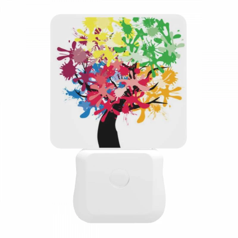 Night Light, A tree with many colors of paint on it. Night Light, A Tree With Many Colors Of Paint On It. -Pattern Night Light 942b01651cfeef748ce06cabcc2ba77b2868fd4d