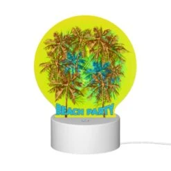 Round Acrylic Night Light, A Colorful Beach Party Logo With Palm Trees. 10 Round Acrylic Night Light, A Colorful Beach Party Logo With Palm Trees. -Pattern Night Light 94696854eebcbe56feda6a079c2871f09cb17f58