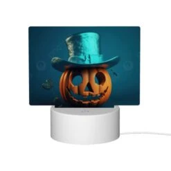 Rectangular Acrylic Night Light, A Pumpkin With A Top Hat And A Smile On Its Face. -Pattern Night Light 94f085e798bdc5cfe222eefbf78fecb08296c201