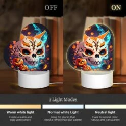 Love Acrylic Night Light, A Skull With A Pumpkin Face And A Cat Face. 4 Love Acrylic Night Light, A Skull With A Pumpkin Face And A Cat Face. -Pattern Night Light 967559ba460cb9701fe4e060ec05946e1edd3ed6