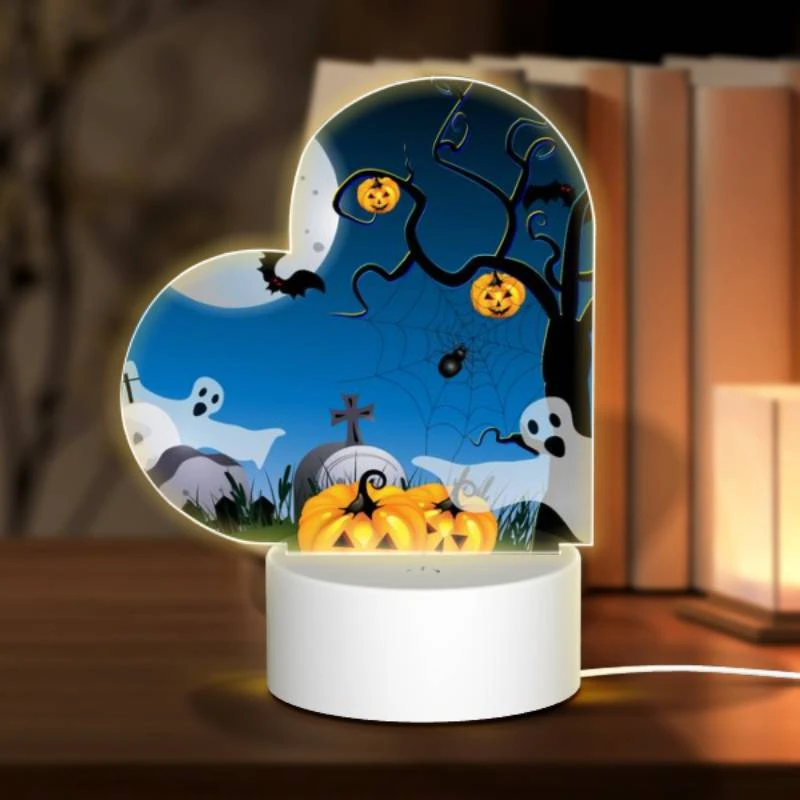 Love Acrylic Night Light, A tree with a spider web and pumpkins hanging from it. Love Acrylic Night Light, A Tree With A Spider Web And Pumpkins Hanging From It. -Pattern Night Light 967fce3709cc1094cf15cfe4f8d79609c8a1c14a