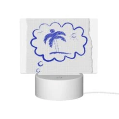 Rectangular Acrylic Night Light, A Blue And White Drawing Of A Palm Tree And Sun. 11 Rectangular Acrylic Night Light, A Blue And White Drawing Of A Palm Tree And Sun. -Pattern Night Light 97860bcc5c4d0d528b9c9240d020b89de24d24fb