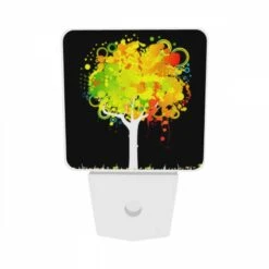 Night Light Set Of 2, A Tree With A Rainbow Of Colors On It. 8 Night Light Set Of 2, A Tree With A Rainbow Of Colors On It. -Pattern Night Light 98b3d4a469d4944412cd23f4e209d6d01b7b8579