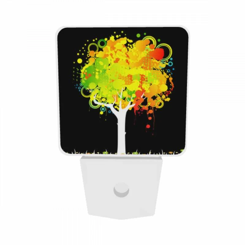 Night Light Set of 2, A tree with a rainbow of colors on it. Night Light Set Of 2, A Tree With A Rainbow Of Colors On It. -Pattern Night Light 98b3d4a469d4944412cd23f4e209d6d01b7b8579