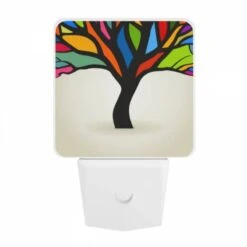 Night Light, A Colorful Tree With A Black Trunk. 9 Night Light, A Colorful Tree With A Black Trunk. -Pattern Night Light 99cc9756526c969a39e76be1d60c3d03cb50a304
