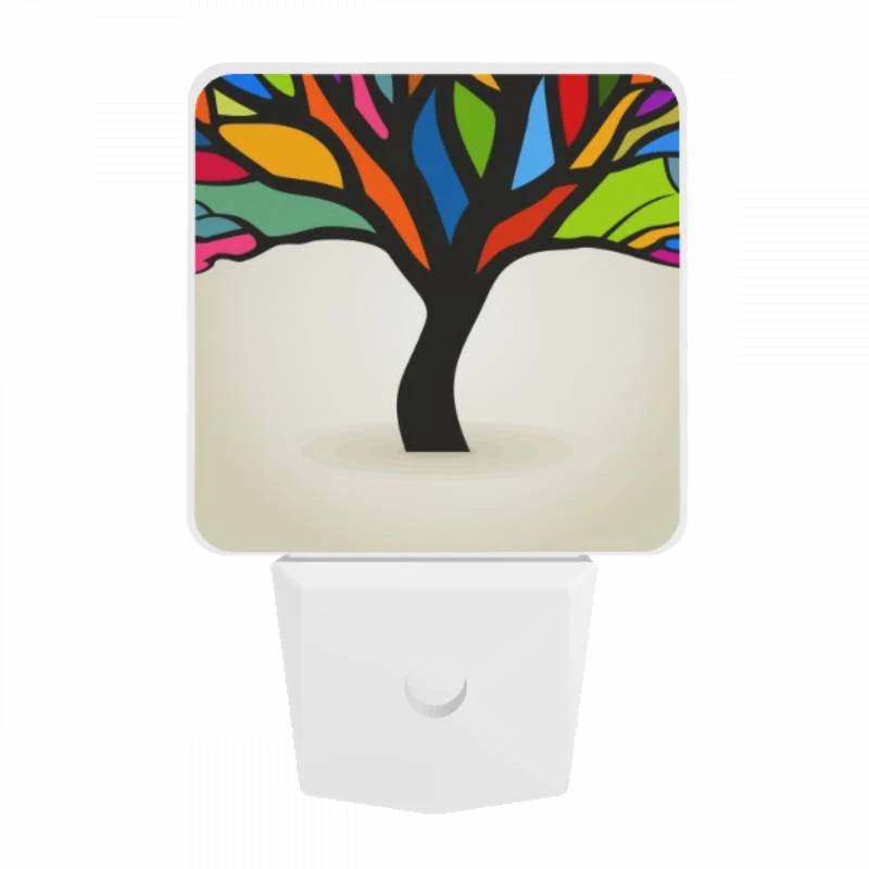 Night Light, A colorful tree with a black trunk. Night Light, A Colorful Tree With A Black Trunk. -Pattern Night Light 99cc9756526c969a39e76be1d60c3d03cb50a304