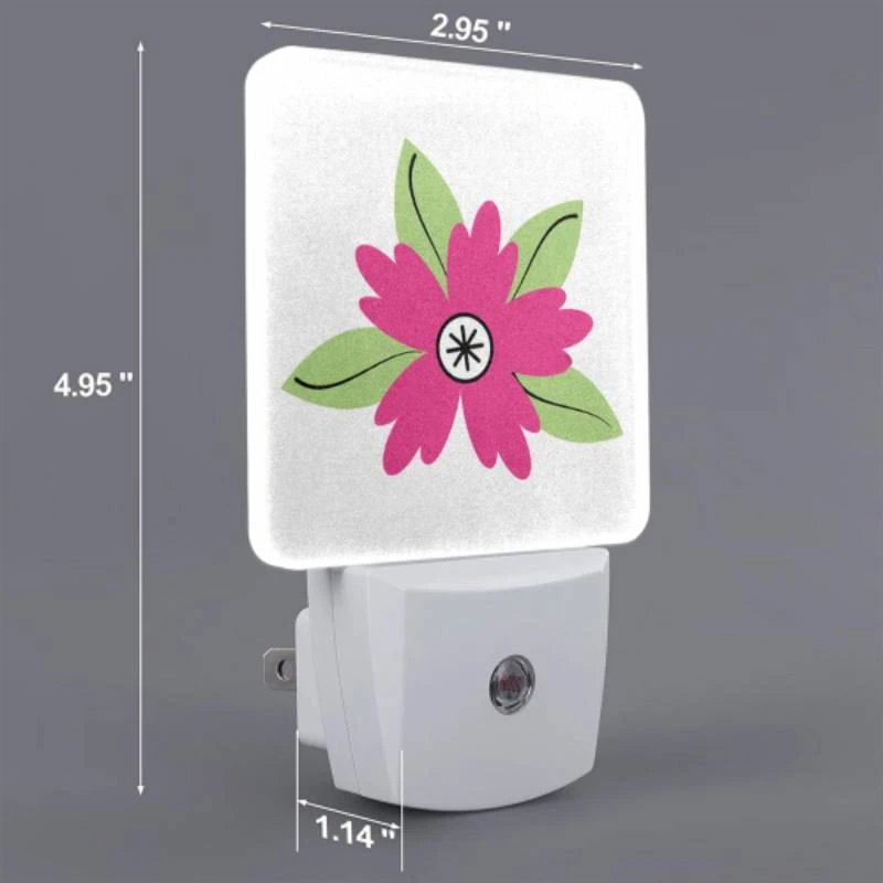 Night Light, A pink flower with green leaves. Night Light, A Pink Flower With Green Leaves. -Pattern Night Light 9a56819a0b2ee2a4197dd52b3f6f1e9b7356b92a