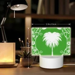 Rectangular Acrylic Night Light, A Green And White Picture Of A Palm Tree. 7 Rectangular Acrylic Night Light, A Green And White Picture Of A Palm Tree. -Pattern Night Light 9a6a59596fd0a35e8f114b08c681c315088c5587