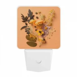 Night Light, A Collection Of Flowers And Leaves On A Yellow Background. 9 Night Light, A Collection Of Flowers And Leaves On A Yellow Background. -Pattern Night Light 9ac8670e3235c570e9406d3f7dc245f80c5e43ce