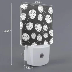 Night Light, A Pattern Of White Leaves On A Black Background. 3 Night Light, A Pattern Of White Leaves On A Black Background. -Pattern Night Light 9acd10fc984ceaa29082ef11a1a13cc3402641b4