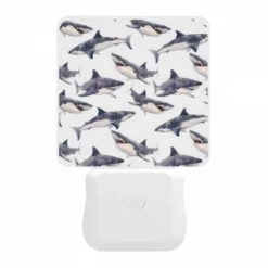 Night Light, A Pattern Of Sharks In A Blue And White Color Scheme. 11 Night Light, A Pattern Of Sharks In A Blue And White Color Scheme. -Pattern Night Light 9addc2ea29aa618f01511411ebbce63529c18984