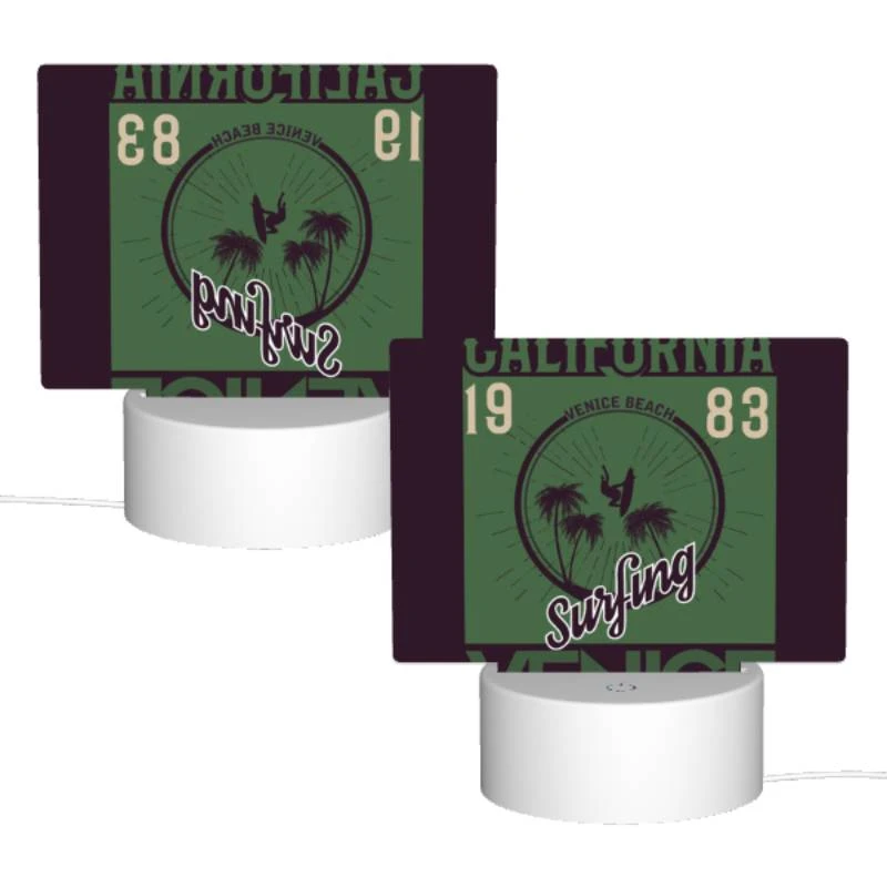 Rectangular Acrylic Night Light, A green and white surfing logo for Venice Beach. Rectangular Acrylic Night Light, A Green And White Surfing Logo For Venice Beach. -Pattern Night Light 9b00fa75e084d58c8ad24eba9d1450217e5981b3