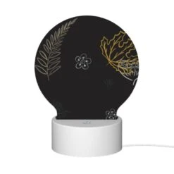 Round Acrylic Night Light, A Collection Of Leaves And Flowers On A Black Background. 11 Round Acrylic Night Light, A Collection Of Leaves And Flowers On A Black Background. -Pattern Night Light 9b10e49787550ea74aec1bd8173fe67f78da5d9d