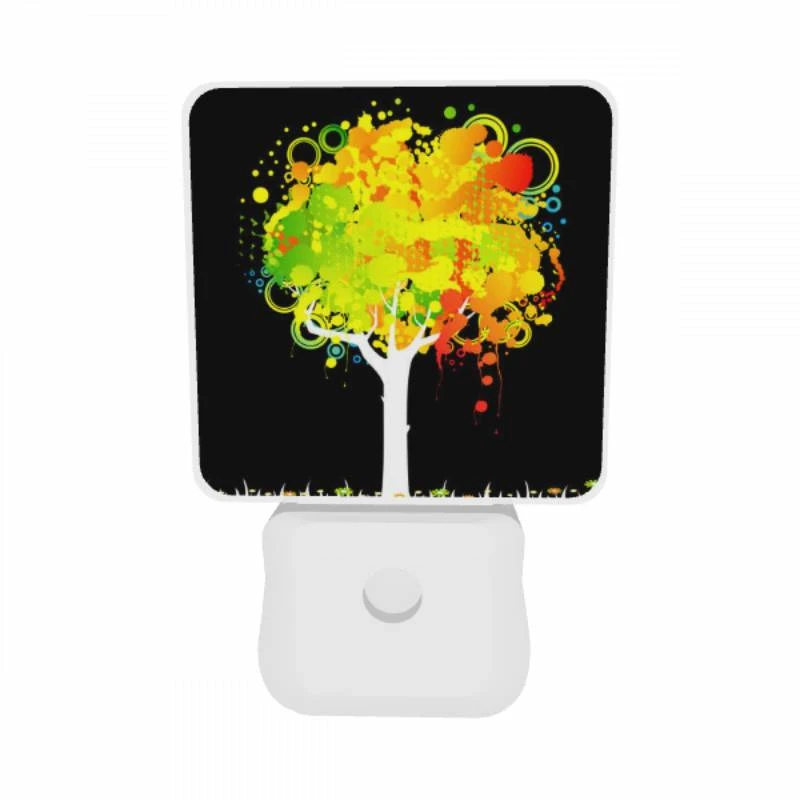 Night Light Set of 2, A tree with a rainbow of colors on it. Night Light Set Of 2, A Tree With A Rainbow Of Colors On It. -Pattern Night Light 9b9b136819be65744374ef6fd515242d80e110d6
