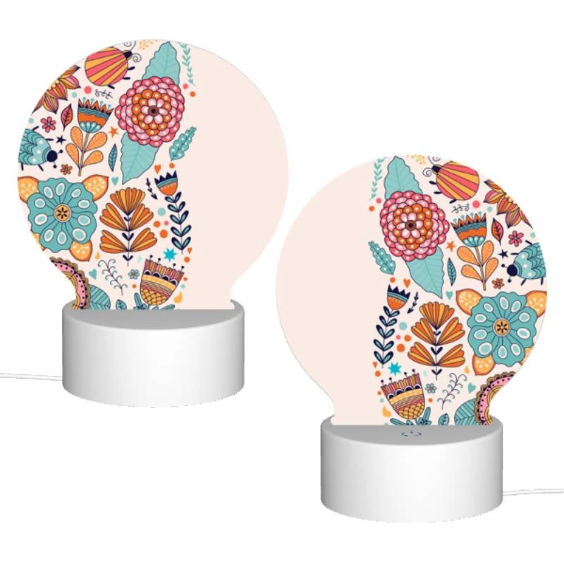 Round Acrylic Night Light, A colorful collection of flowers and leaves. Round Acrylic Night Light, A Colorful Collection Of Flowers And Leaves. -Pattern Night Light 9c0a517f85a6e931acd8fb4864e77830e97f5f12