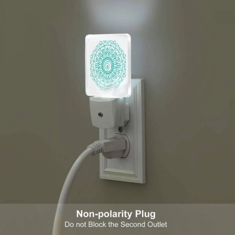 Night Light Set of 2, A blue and green flower design. Night Light Set Of 2, A Blue And Green Flower Design. -Pattern Night Light 9c519721d319b86db47cc8e4bf943e8a6aee3f6f