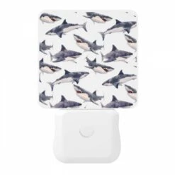 Night Light, A Pattern Of Sharks In A Blue And White Color Scheme. 10 Night Light, A Pattern Of Sharks In A Blue And White Color Scheme. -Pattern Night Light 9d63d1a8d7ab2f2cab60c5a72bf14ffe09953303