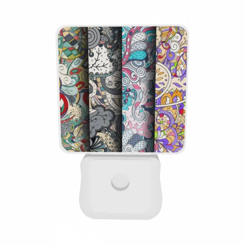 Night Light Set of 2, Three colorful artworks are displayed side by side. Night Light Set Of 2, Three Colorful Artworks Are Displayed Side By Side. -Pattern Night Light 9dc7dd6d4e4d6be1041dac16223f9512b2a77458