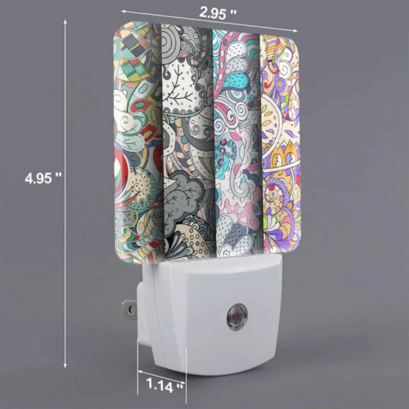 Night Light Set of 2, Three colorful artworks are displayed side by side. Night Light Set Of 2, Three Colorful Artworks Are Displayed Side By Side. -Pattern Night Light 9dcae7cd0d893004e9a5da221857b7c5bbe09b1a