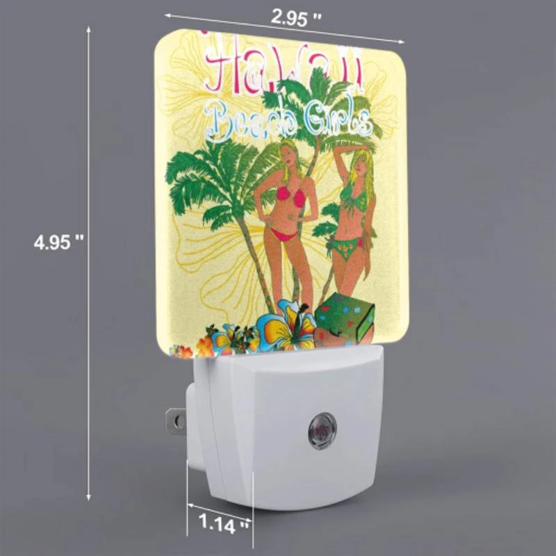 Night Light, Two women pose for a picture in front of a palm tree. Night Light, Two Women Pose For A Picture In Front Of A Palm Tree. -Pattern Night Light 9e580c8179837bd953e81f7bf9b25c6efae9edd5