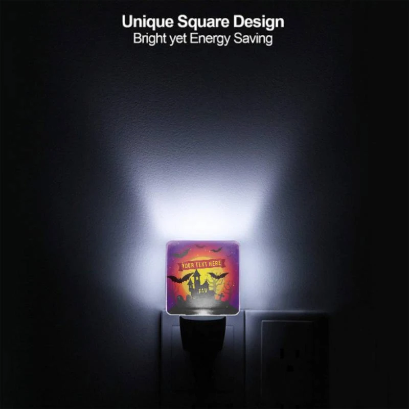 Night Light, A Halloween scene with a haunted house and bats flying around. Night Light, A Halloween Scene With A Haunted House And Bats Flying Around. -Pattern Night Light 9f0d7e4fe056b9b1985510ab28f1523aa6bbf718