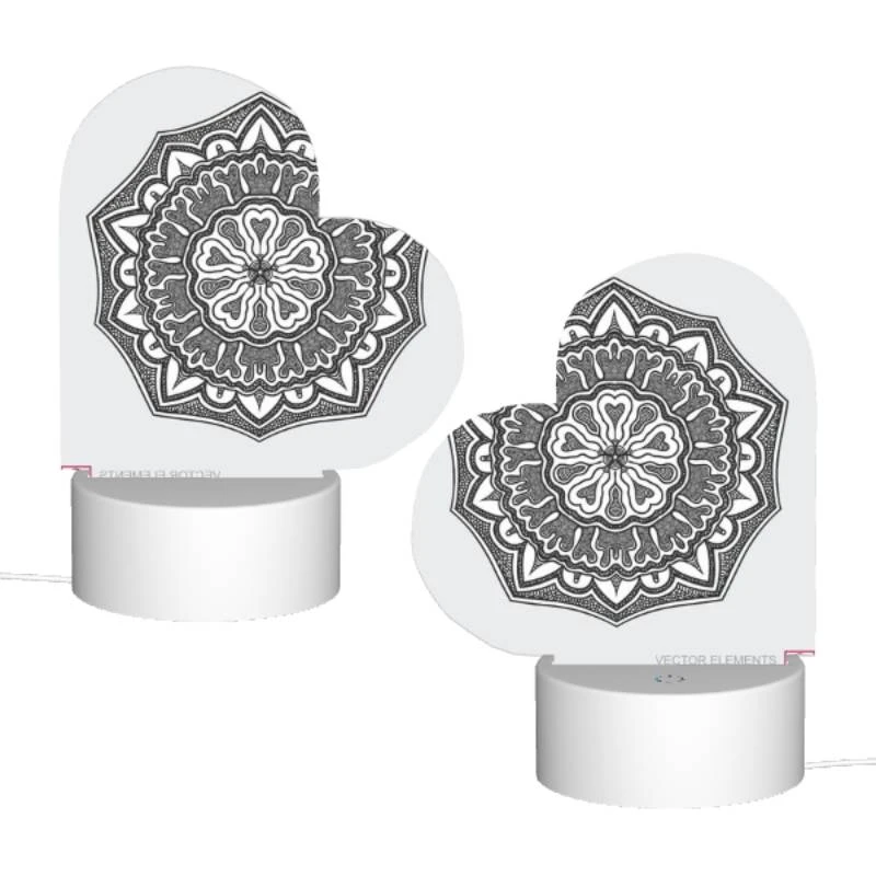 Love Acrylic Night Light, A black and white drawing of a flower. Love Acrylic Night Light, A Black And White Drawing Of A Flower. -Pattern Night Light a05f005599b6457abd7d4a211f1257180b354a30