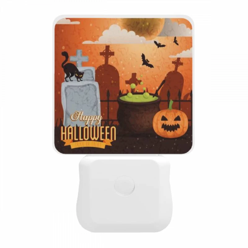 Night Light, A Halloween poster with a cat Night Light, A Halloween Poster With A Cat -Pattern Night Light a09dee994f5b0cc098e9c6191bee3931b924b048