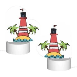 Love Acrylic Night Light, A Lighthouse Is Surrounded By Palm Trees And A Sandy Beach. -Pattern Night Light a0c17da583d8a3c51c8894a19f3bc4bcdb3d63d5