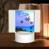 Rectangular Acrylic Night Light, A Colorful Poster Of A Beach With A Plane Flying Over It. 2 Rectangular Acrylic Night Light, A Colorful Poster Of A Beach With A Plane Flying Over It. -Pattern Night Light a1f2867c0cf920098a8c0b7ccf41d00a3744c10e