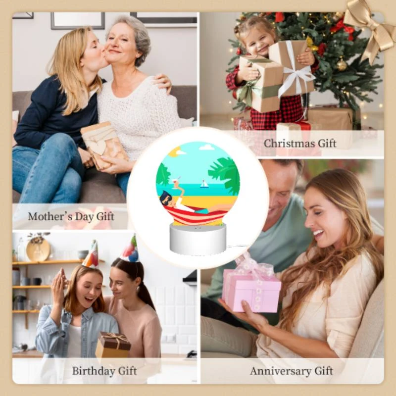 Round Acrylic Night Light, A man is sitting on a beach chair Round Acrylic Night Light, A Man Is Sitting On A Beach Chair -Pattern Night Light a2e35fb7c48c694633034f3745b4c0d660d6cdd0