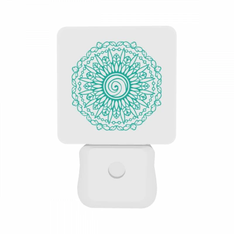 Night Light Set of 2, A blue and green flower design. Night Light Set Of 2, A Blue And Green Flower Design. -Pattern Night Light a3139e92597d4839111cae382360f90e0c765397