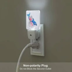 Night Light Set Of 2, A Blue Whale With Pink Flowers On Its Back. 6 Night Light Set Of 2, A Blue Whale With Pink Flowers On Its Back. -Pattern Night Light a3522f31fbf4568c6f196004d4449fd477e42b55