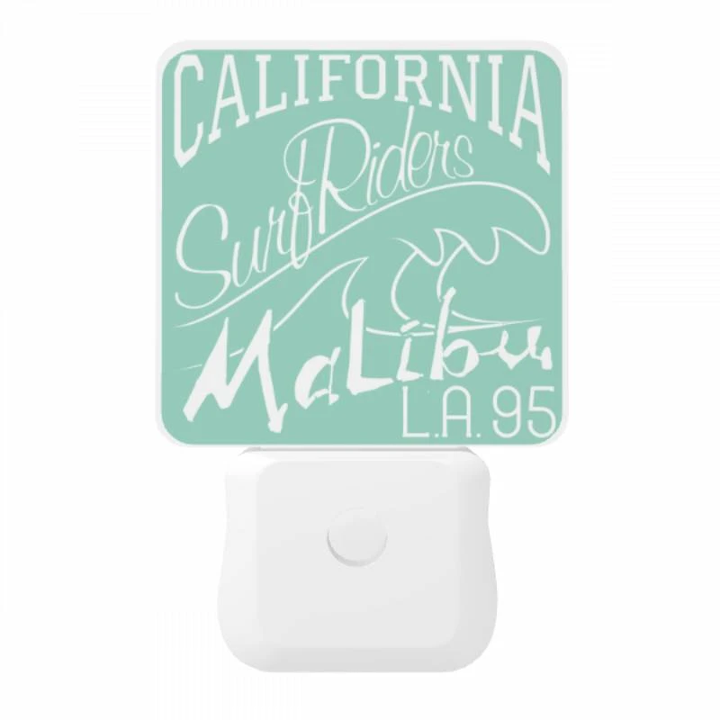 Night Light, A surfboard with the words California Riders Surf Surf Surf on it. Night Light, A Surfboard With The Words California Riders Surf Surf Surf On It. -Pattern Night Light a393935fb7046451a918687774f4764033a7d86a