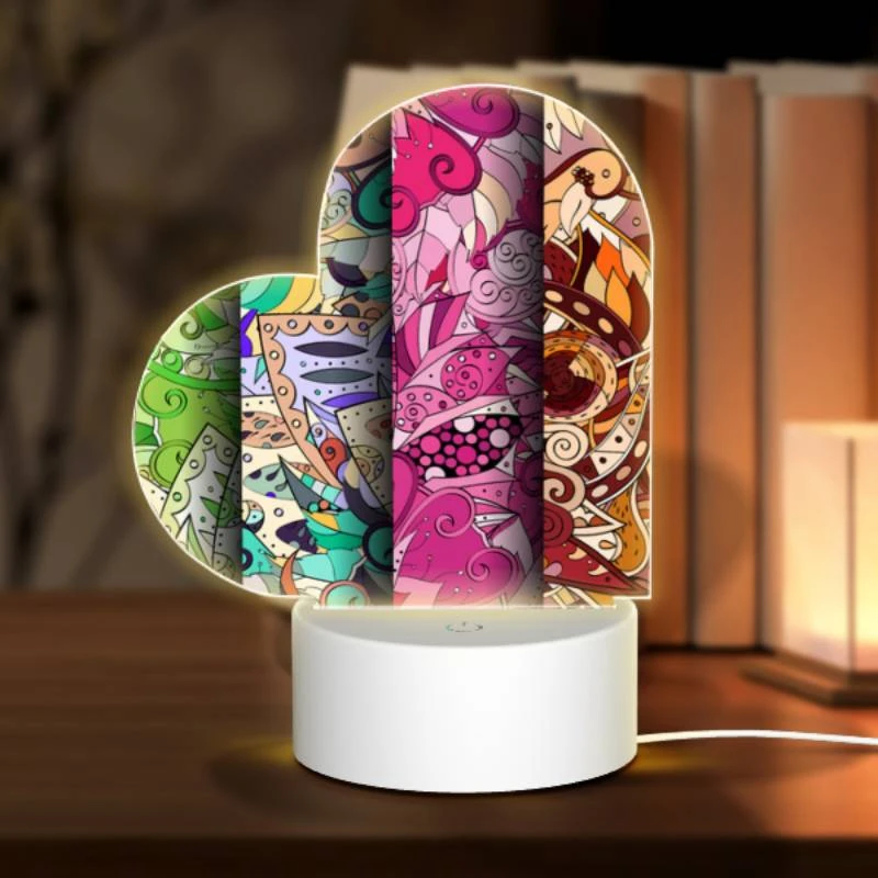 Love Acrylic Night Light, Four different colored designs of swirls and patterns. Love Acrylic Night Light, Four Different Colored Designs Of Swirls And Patterns. -Pattern Night Light a45a449cc58fa7df6c801eea61e4e9253e327137