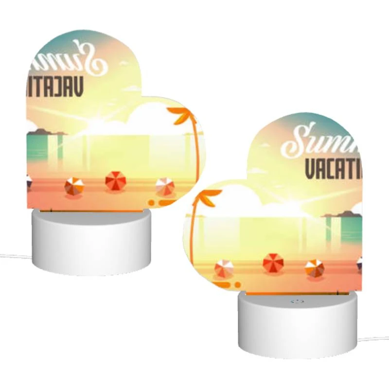 Love Acrylic Night Light, A colorful cartoon of a beach with a sun and palm trees. Love Acrylic Night Light, A Colorful Cartoon Of A Beach With A Sun And Palm Trees. -Pattern Night Light a464e1e395b3fd29441ad198296eb01e7cd3e900