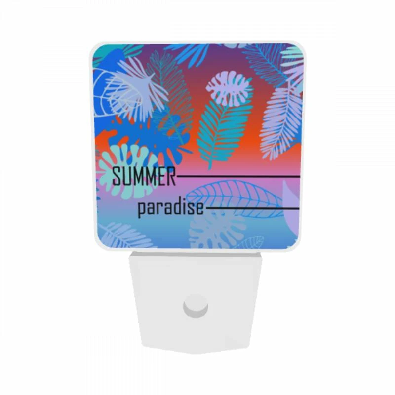 Night Light Set of 2, A colorful image of leaves and flowers with the words "Summer Paradise" written on it. Night Light Set Of 2, A Colorful Image Of Leaves And Flowers With The Words "Summer Paradise" Written On It. -Pattern Night Light a54a5a9620d00e092dcc7c7a6045318e50d6f6a5