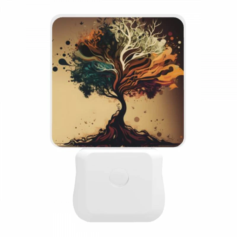 Night Light, A tree with a brown trunk and green leaves. Night Light, A Tree With A Brown Trunk And Green Leaves. -Pattern Night Light a56430e93151deff6e1939ae19299b60f81261e8