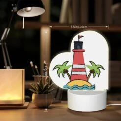 Love Acrylic Night Light, A Lighthouse Is Surrounded By Palm Trees And A Sandy Beach. -Pattern Night Light a5b8af232cc462378ae8778ecd7dba7e96974ab0