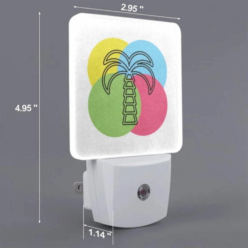 Night Light, A colorful circle with a palm tree in the center. Night Light, A Colorful Circle With A Palm Tree In The Center. -Pattern Night Light a5c2470983d4c7d469b36592933d9484173d7909
