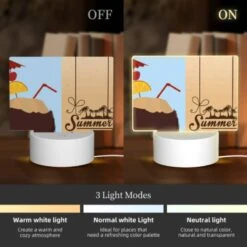 Rectangular Acrylic Night Light, A Cartoon Of A Coconut Tree With A Lemon And A Straw In It. -Pattern Night Light a686e705db1431d12880b38a0a693ef960f0af16