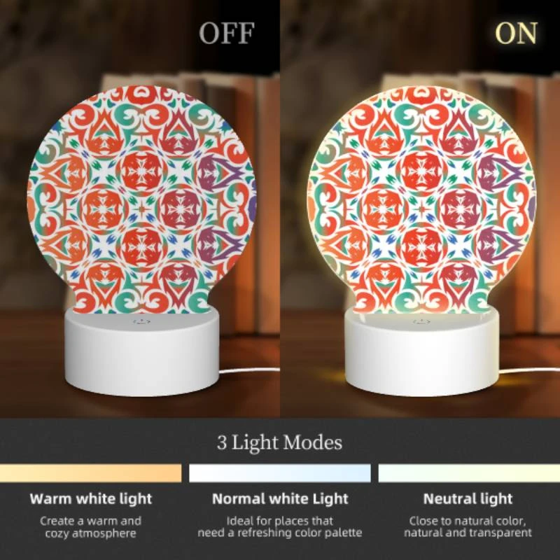 Round Acrylic Night Light, A colorful design with a circle in the center. Round Acrylic Night Light, A Colorful Design With A Circle In The Center. -Pattern Night Light a6d85e28d559221c0809c615c90444b956d07090